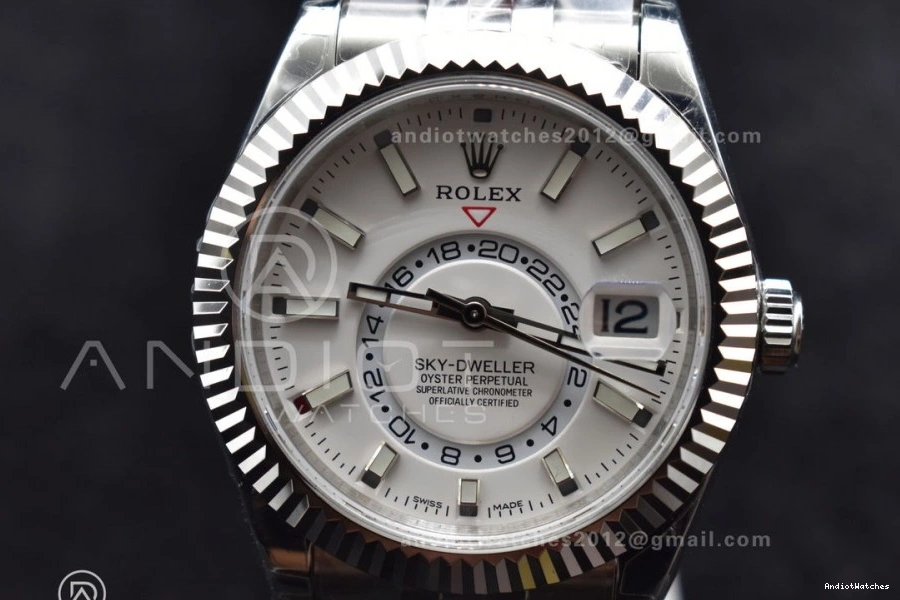 1110 White Bracelet Dial Skydweller SS Functional Noob Edition On SS A23J Best Jubilee 1019